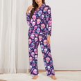 thumbnail image 2 of Balery Skull mushroom colorful cute Conjunto de Pijama con Estampado para Mujer, Conjunto de Dos Piezas con Manga Larga, Ropa de Dormir Suave con Bolsillos, Pijamas Cómodos-Large, 2 of 7