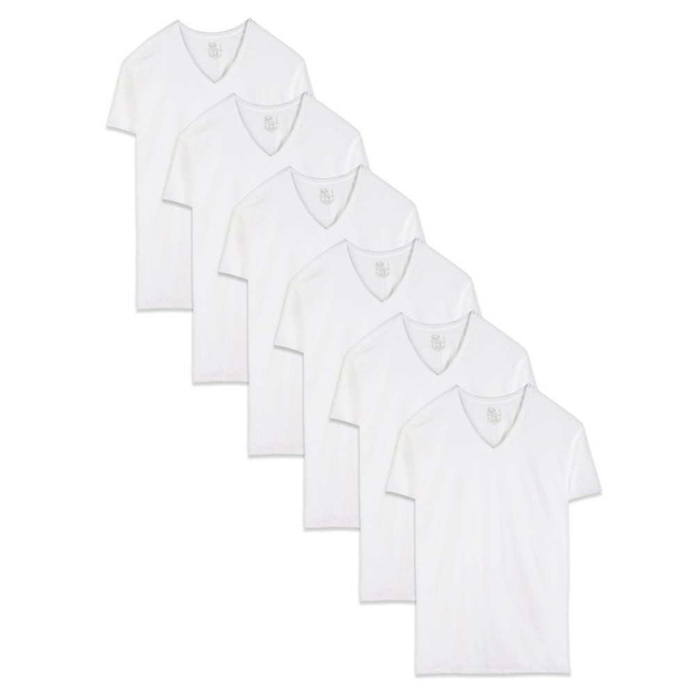 Fruit of the Loom - Fruit of the Loom Men's White V-Neck Undershirt, 6 Pack - Walmart.com