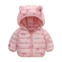 Odeerbi Baby Boys Girls Coats Winter Outerwear Jackets Toddler Kids 2025 Fashion Cute Cartoon Dinosaur Pattern Windproof Padded Clothes Jacket Hooded