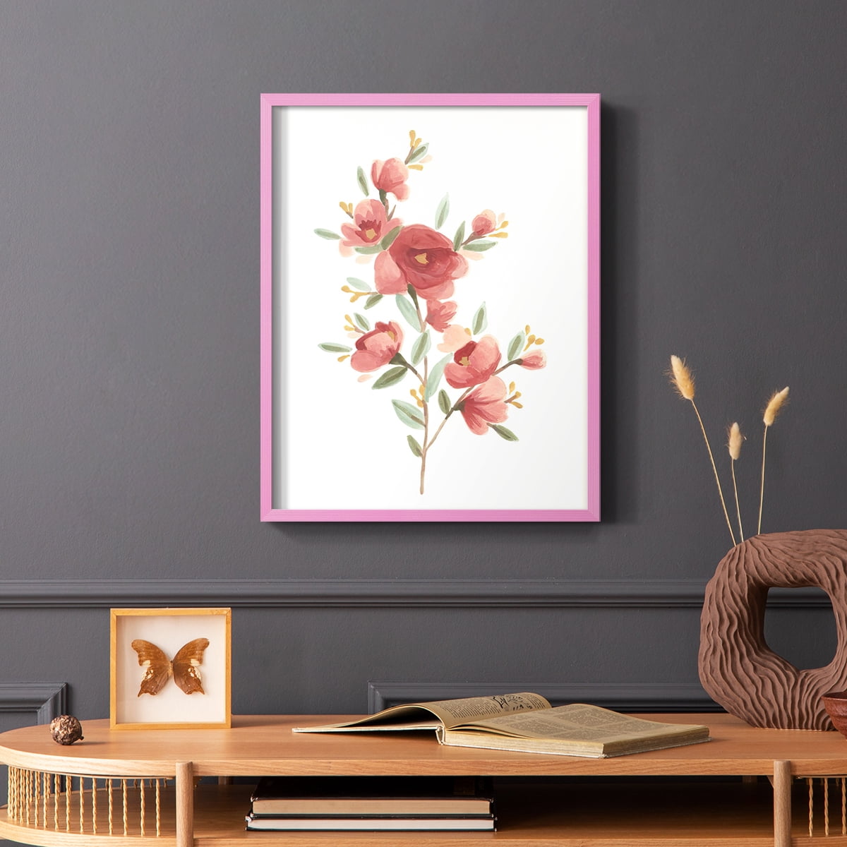 Wildflower Sprig IV Framed Print - Solid Wood in Single Picture Frame Solid Wood 2 Framed Print