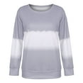 thumbnail image 2 of TIHLMK Sweatshirt Hoodies Women Plus Size Tie-Dye Printed Gradient Pullover Long Sleeve Sweatshirt Top Dark Gray, 2 of 5