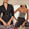 thumbnail image 5 of JASGOOD Women Wide Belt Fashion Suede Belt Ladies Thick Belts with Gold Buckle Black, 5 of 8