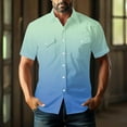 thumbnail image 7 of Ashirexll Button up Shirt Men, Big and Tall Shirts for Men, Plus Size Gradient Color Button up Shirts with Pockets Short Sleeve Turndown Collar Casual and Work Shirts, 7 of 7