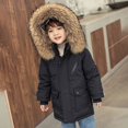 thumbnail image 4 of KAUOD Boys Winter Parka Coats Faux-F𝐮r Hood Waterproof Puffer Jackets Kids Toddler Padded Insulated Ski Outwear with Pockets, 4 of 5