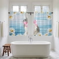 thumbnail image 4 of Blue Easter Bunny Kitchen Curtain for Berdoom Living Room Cafe 54 Inch Length, Spring Daisy Modern Ombre Striped Tiers Curtains Light Filtering Drapes Rod Pocket Window Treatment 2 Panels 52"Wx54"L, 4 of 8