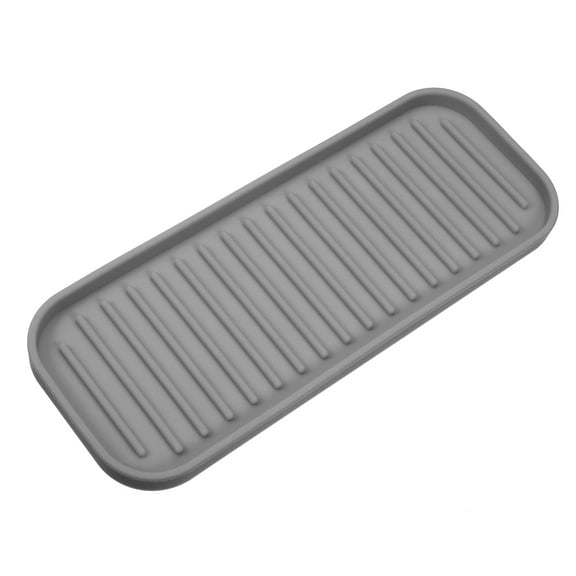 Vocoste Soap Dish, Soap Cleaning Storage, Keep Soap Dry for Home Bathroom Kitchen, Silicone, Dark Gray, 23x9cm