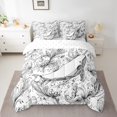thumbnail image 2 of 7 Pcs Comforter Set Twin Size,Whale Bed in a Bag with Flat Sheet and Fitted Sheet Teens Adult,Kawaii Ocean Animal Cartoon Fish Bedding Set with Pillowcase and Sham Reversible, 2 of 5