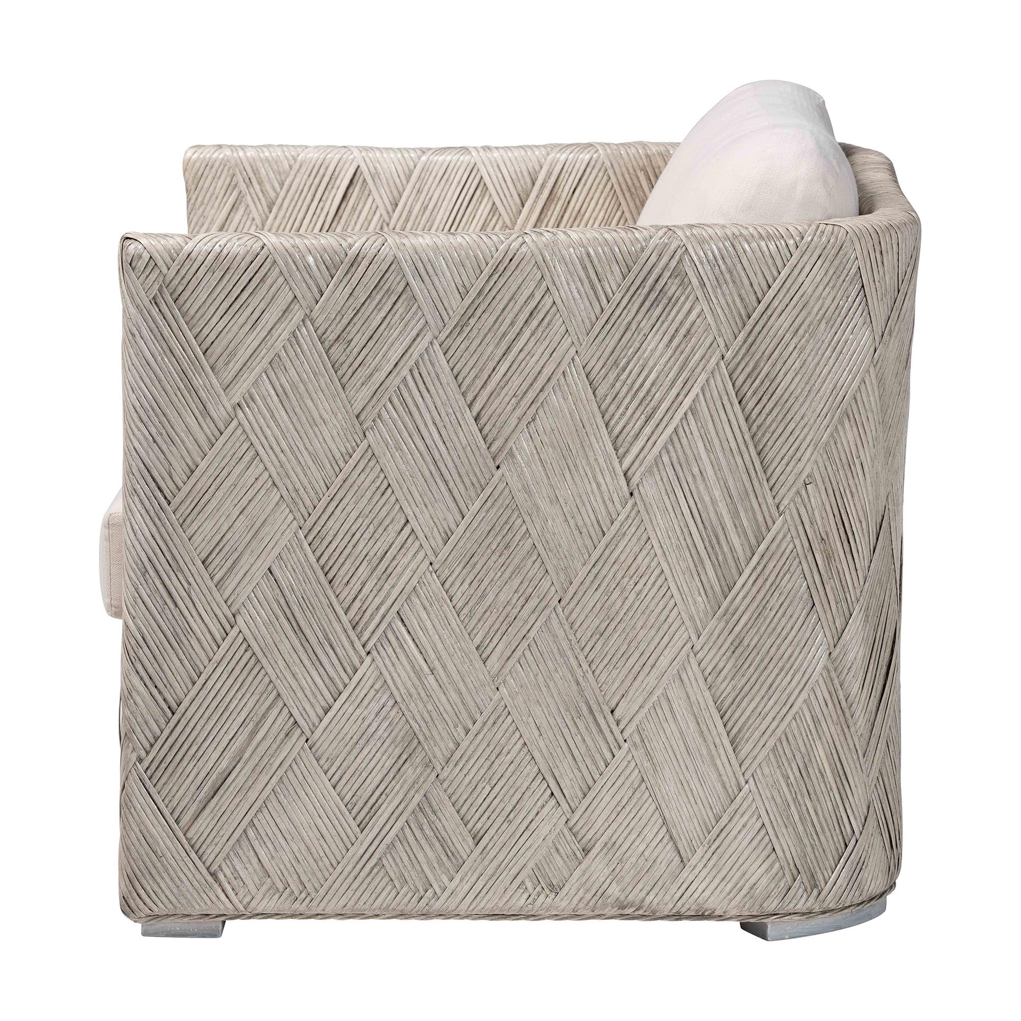 bali & pari Melbourne Boho Lounge Chair, Whitewash