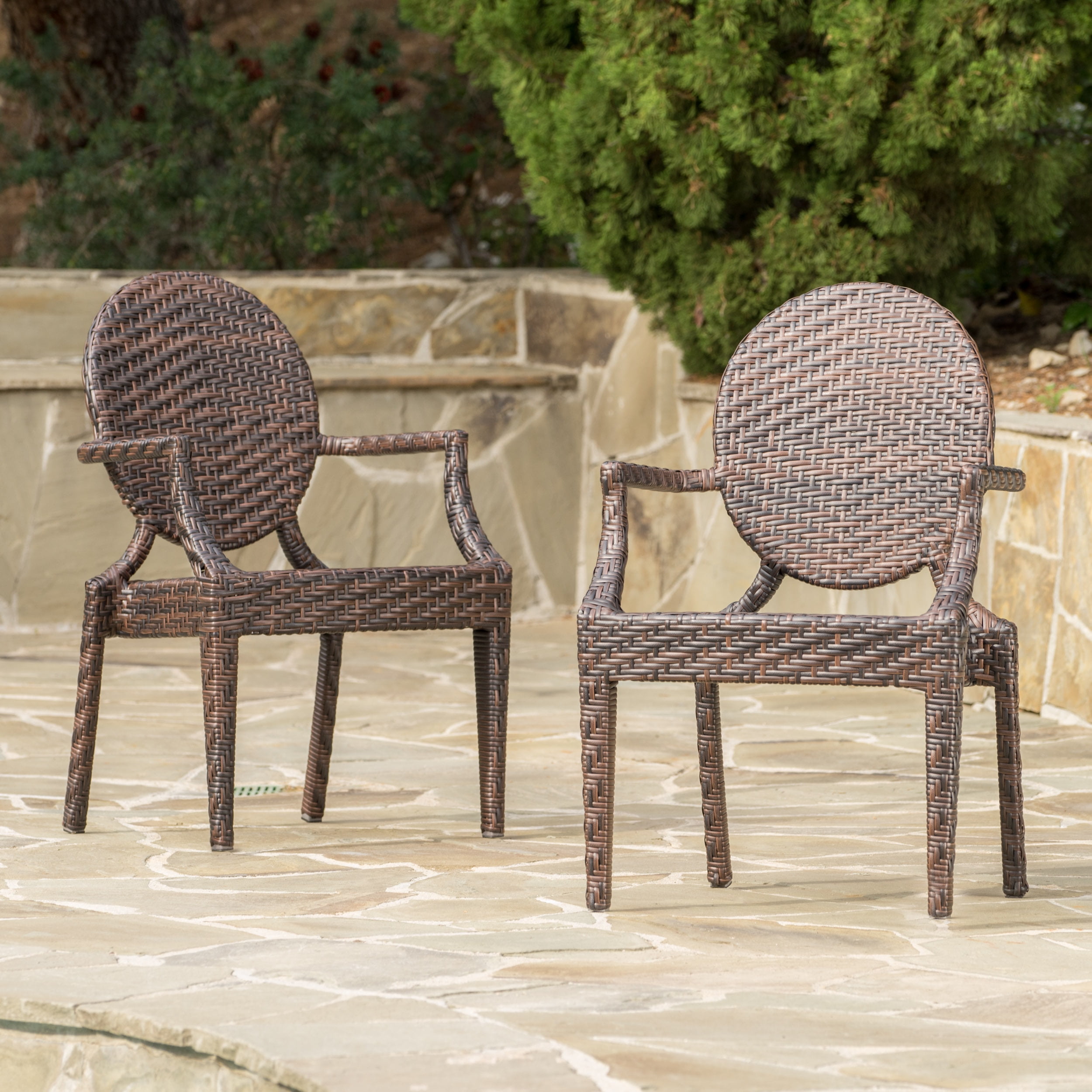 Chairs Patio Dining Chairs Townsgate Wicker Outdoor Chair Set of 2