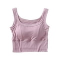 thumbnail image 1 of CHGBMOK Tank Top for Women Solid Color with Chest Cushion Side Split Bottom Slim High Waist Inner Top Sizes XL, 1 of 9