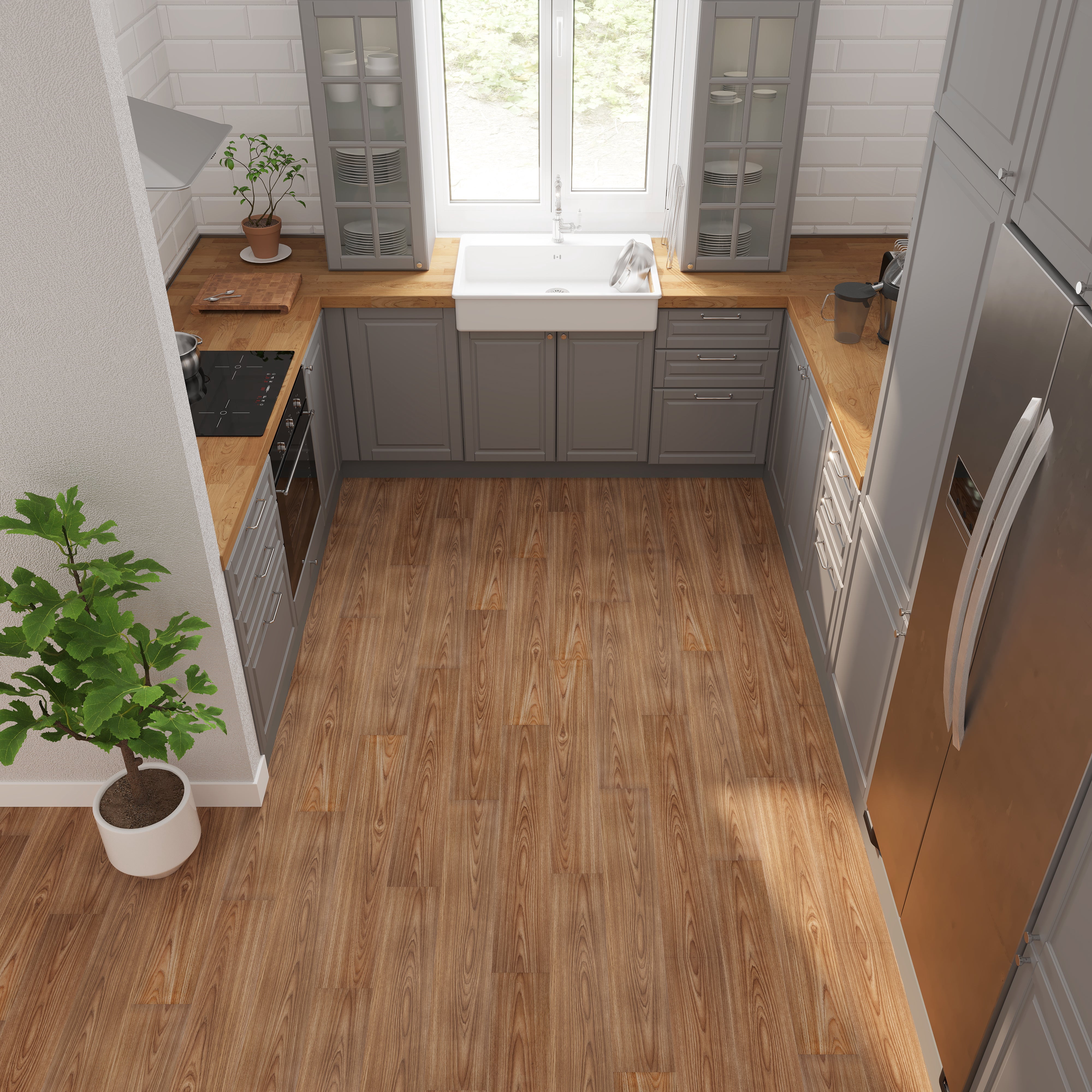 Lucida Surfaces BaseCore Smoked Peel and Stick Vinyl Flooring Plank 1 Sample Pack