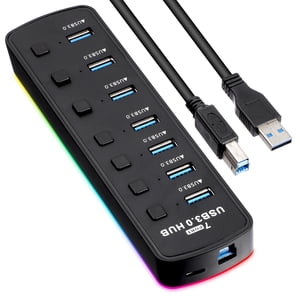UPGRATOR 1Pack USB Extendeur avec ports USB supplémentaires pour pc ABS Conception rectangulaire du Hub