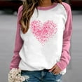 thumbnail image 2 of Juebong Valentines Day Shirts Women Plaid Love Heart Valentines Day Sweatshirts Raglan Tops, 2 of 4