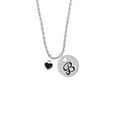 thumbnail image 2 of Delight Jewelry Silvertone Mini Two Sided Black Heart Silvertone Script Initial Disc - B - Charm Necklace, 20"+3", 2 of 4