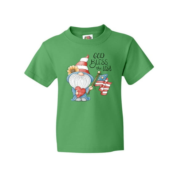 Inktastic God Bless the USA Gnome Youth T-Shirt