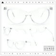 thumbnail image 2 of Classic Womens Gothic Clear Lens Cat Eye Glasses Clear, 2 of 9