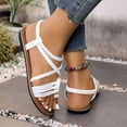 thumbnail image 6 of hoksml Women's Braided Flat Sandals Crisscross Straps Open Toe Bohemian Summer Beach Shoes for Ladies, 6 of 9