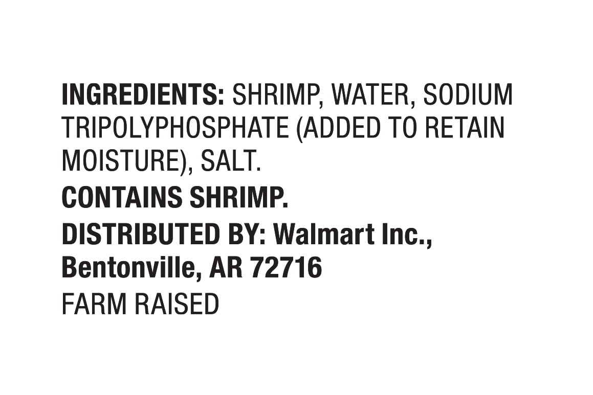 Great Value Frozen Raw Medium Peeled Deveined Tail-on Shrimp, 12 oz (41-60 Count per lb)