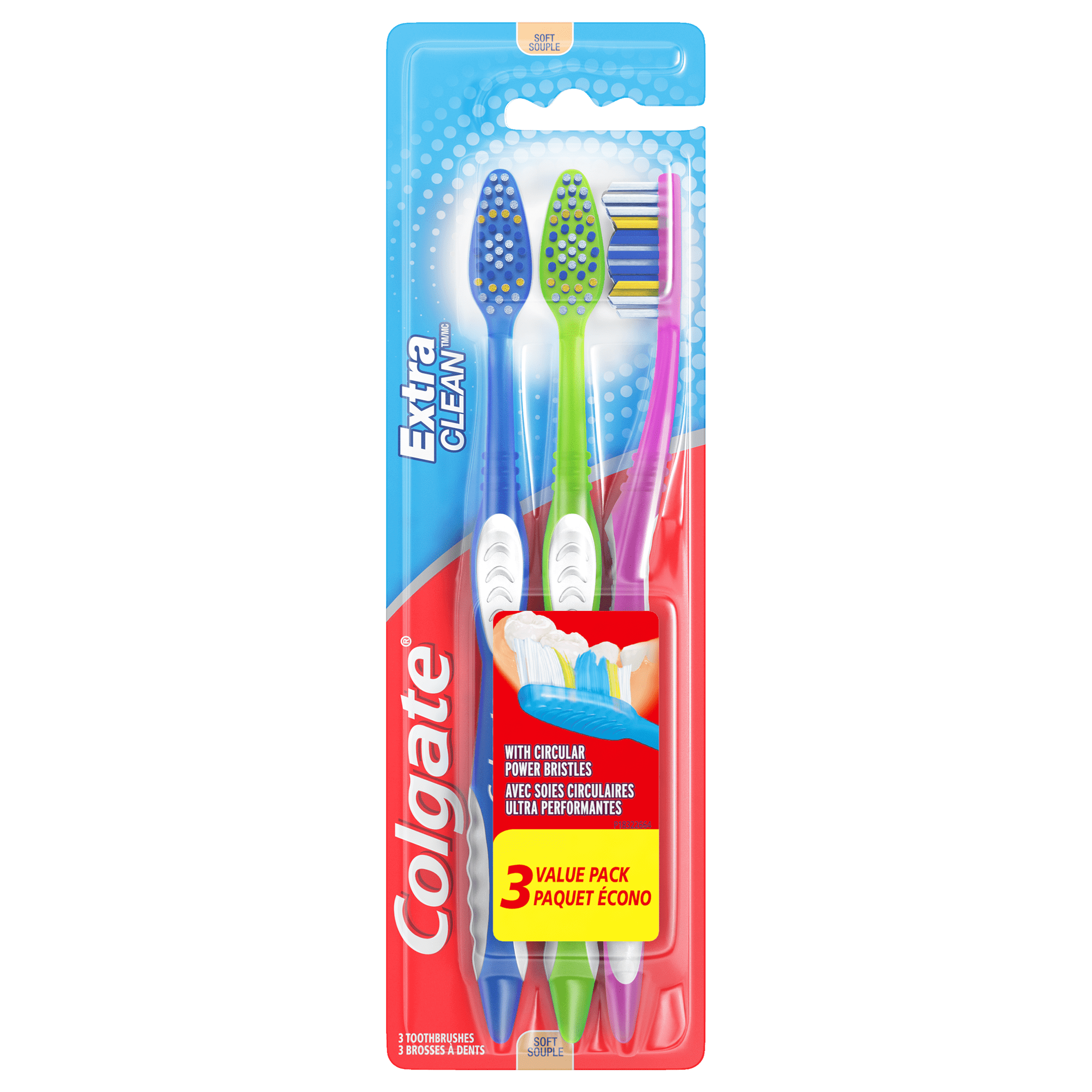 (Pack of 3) Colgate Extra Clean Full Head Toothbrush  Soft