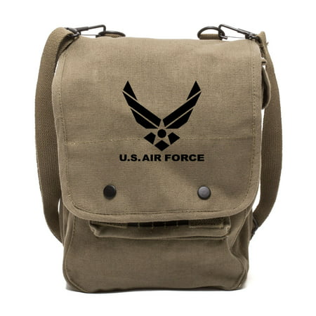 US Air Force Canvas Crossbody Travel Map Bag Case