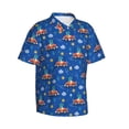thumbnail image 2 of Uemuo Dinosaur Driving Printed Regular Fit Short Sleeve Casual Hawaiian Shirt for Men,Aloha shirt,Tropical shirt,Floral print shirt,Vacation Beach shirt-Small, 2 of 9