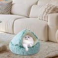 thumbnail image 3 of Lit pour Animaux Semi-Fermé Chaud d'Hiver pour Chats – Design Confortable avec Motif, 3 of 3
