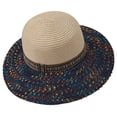 thumbnail image 2 of Roiihwy Summer Sun Beach Hats for Women, Wide Brim Straw Hats, Navy, Foldable Woven Sun Hat UV Protection on Clearence, 2 of 5