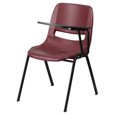 - Flash Furniture Ergonomic Shell Chair with Right-Handed Flip-Up Tablet Arm, Burgundy