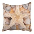 thumbnail image 1 of RYLABLUE White Seashell Starfish on Cockleshells Assorted Coral Animal Aquarium Assortment Beach Beauty Pillowcase 18x18 inch, 1 of 1