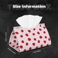 thumbnail image 5 of Fuzoiu Strawberry Print Tissue Box Cover, PU Leather Tissue Holder,Decorative Facial Paper Organizer for Bathroom Living Room Bedroom Countertop Office Desk Car Home, 5 of 7