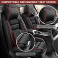 thumbnail image 4 of 1996 Car Seat Cover for Subaru Legacy LS, Black and Red Edges Car Seat Covers, PU Leather, 5 Seats Full Set, With a Headrest and Lumbar Support, Non-slip, Beautify the Interior of Old Cars, 4 of 7