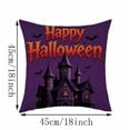 thumbnail image 3 of Sahpxhe Halloween Castle Pillow Covers,18x18in Spooky Bat Pattern Decorative Sofa Cushion Pillow Cases with Hidden Zipper for Halloween Decoration,Living Room Sofa Orange, 3 of 6