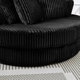 thumbnail image 6 of NkurdSu 61" Oversized Boneless Round Chair, Indoor Deep Seat Cloud Chaise Lounge with 5 Pillows, No Assembly Accent Barrel Chair for Living Room, Bedroom, Black Corduroy, 6 of 6