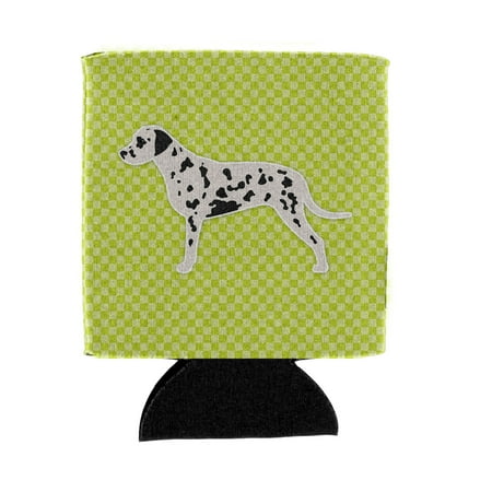 

Carolines Treasures BB3783CC Dalmatian Checkerboard Green Can or Bottle Hugger Can Hugger multicolor