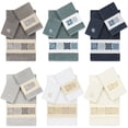 thumbnail image 2 of Authentic Hotel and Spa  100% Turkish Cotton Vivian 3PC Embellished Towel Set Teal, 2 of 5