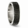 thumbnail image 4 of Stainless Steel Polished and Textured Black Ip-plated Band Size: 8; for Adults and Teens; for Women and Men, 4 of 6