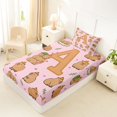 thumbnail image 4 of Manfei Cute Capybara Twin Sheets,Lovely Initial A Bedding,Pink Brown,3-Piece, 4 of 6