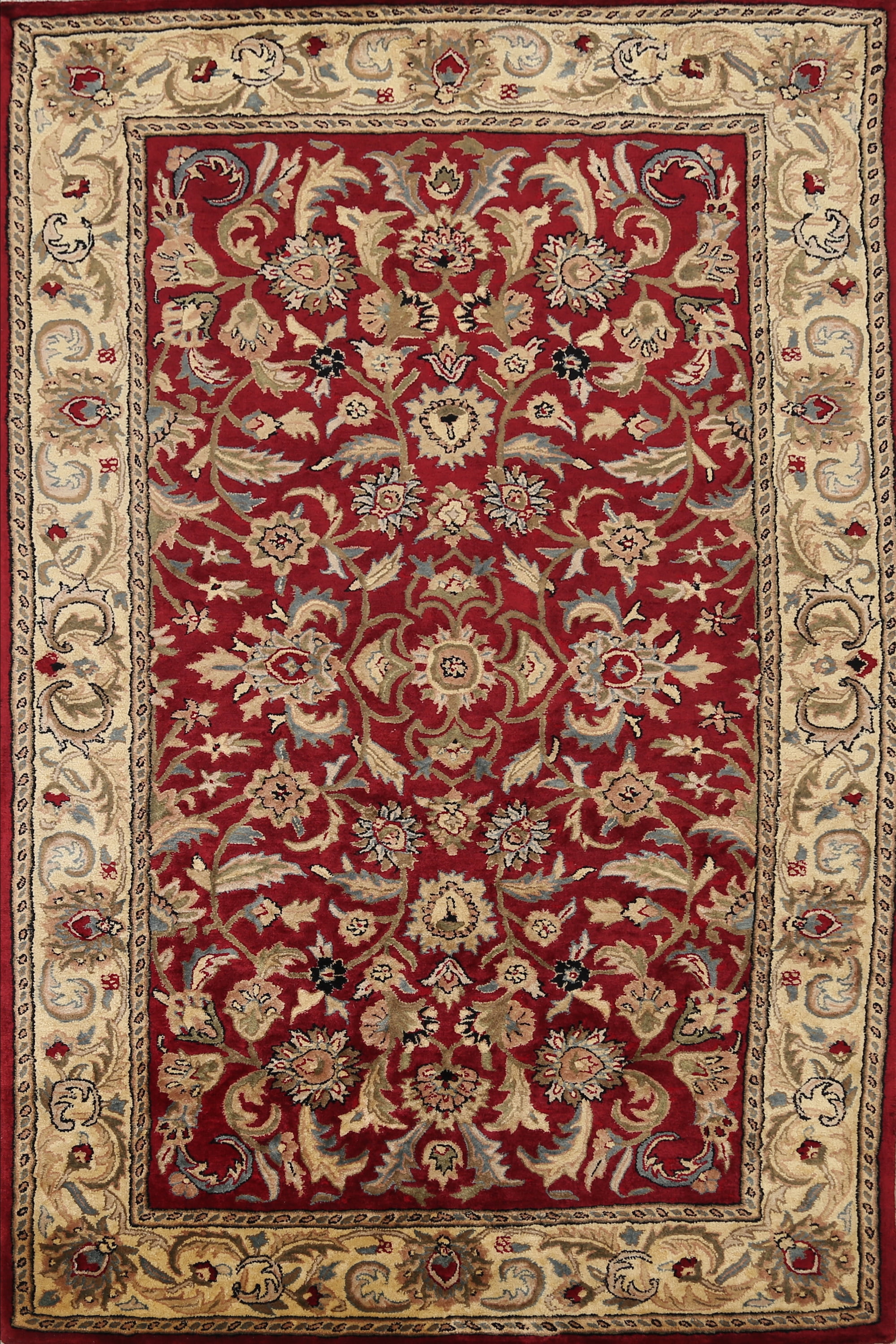Decorative Red Floral Agra Oriental Area Rug HandTufted Carpet 5X8