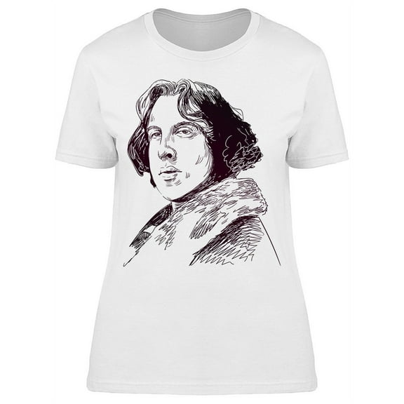 Oscar Wilde Sketch Portrait T-Shirt Women -Image by Shutterstock, Female x-Large
