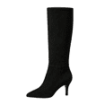 thumbnail image 3 of Willtoo Knee High Boots for Women Pointed Toe Stiletto Heel Tall Boots, Faux Leather Side Zipper Elegant Boots Sleek Slim Fit Dress Shoes, 3 of 6