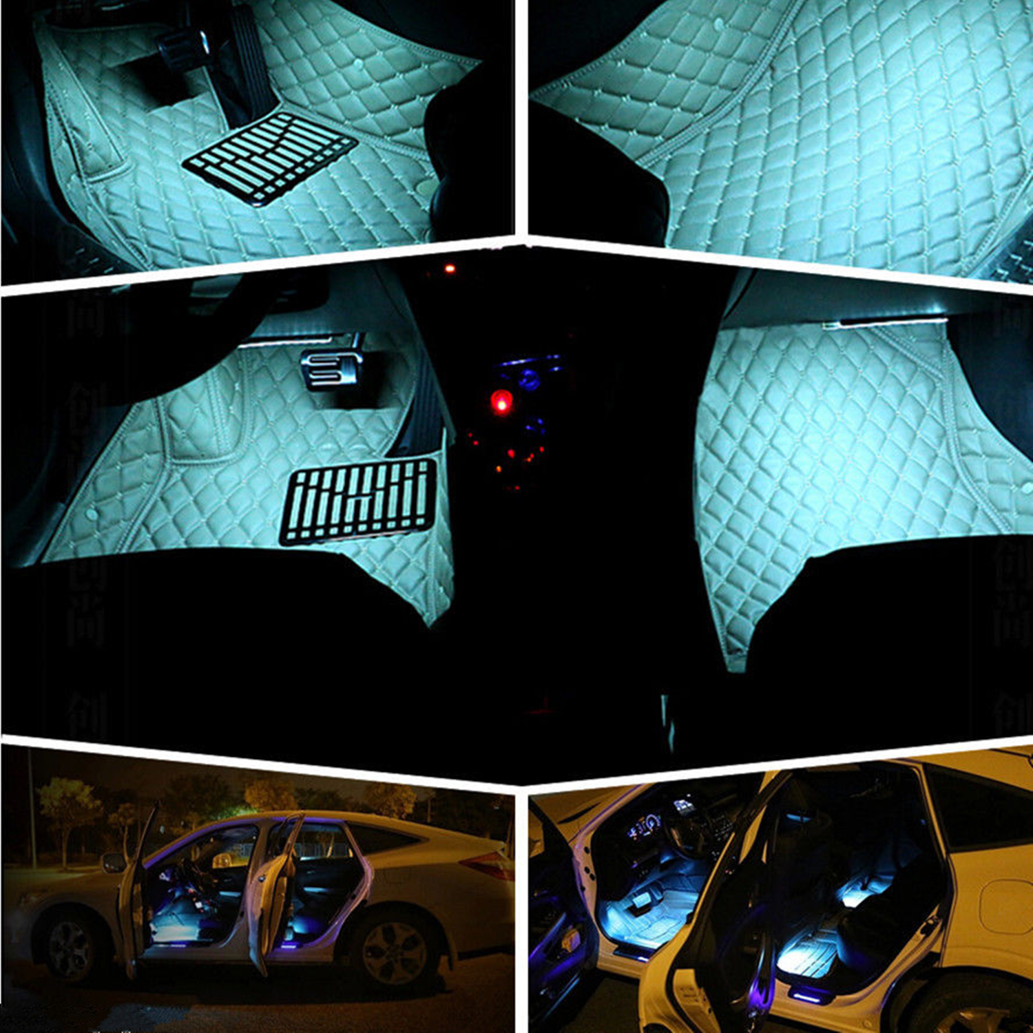 Car LED Strip Light, EJ's SUPER CAR 4pcs 36 LED Car Interior Lights Under  Dash Lighting Waterproof Kit,Atmosphere Neon Lights Strip for Car,DC 12V(Ice  Blue)