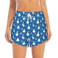 thumbnail image 2 of Honeii Geese and leaves print a double-layered women's running short, ideal for gym, tennis, and various activities, complete with a practical pocket-Small, 2 of 7