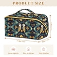 thumbnail image 4 of FORMRS Makeup Bag Travel Cosmetic Organizer for Women Fold Flat Zipper Pouch with Handle, Brown Mystical Owls, 4 of 8