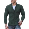 thumbnail image 1 of Innerwin Outwear Solid Color Men Sweaters Travel Long Sleeve Knitted Cardigan Sweater Army Green S, 1 of 2