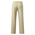 thumbnail image 4 of Male Casual Solid Full Length Straight Pant Drawstring Pocket Trousers - Polyester, Comfortable/Stretchy, Summer Wear, Fits True to Size, 4 of 6