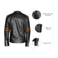 thumbnail image 4 of NomiLeather black leather jacket | mens leather jacket and genuine leather jacket men (Black With Brown Strip ) Medium, 4 of 7