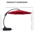 thumbnail image 3 of GRANDPATIO 11ft Offset Patio Umbrella with Base, Cantilever Outdoor Umbrella for Pool Garden, Red, 3 of 12