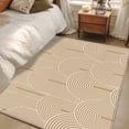 thumbnail image 4 of 3'x5' Rug for Living Room Bedroom, Khaki Boho Washable Area Rugs Non-Slip Carpet Mats, Middle Century Modern Abstract Art Indoor Low Pile Area Rug Runner for Kitchen, Mudroom, 4 of 8