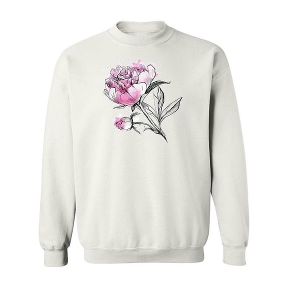 Pink Peony Flower Design . Sweatshirt Women -Image by Shutterstock, Female XX-Large