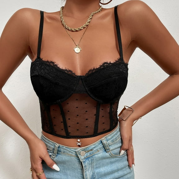 GaThRRgYP Bras for Women GaThRRgYP Sexy Lace Strap Vest Women Wear Outside with Underlay French Top Bra Bra Underwear Bra